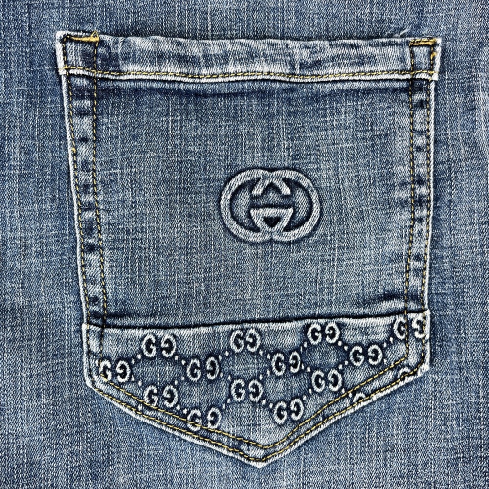 Vintage Gucci Arkansas Jeans Women 36/33X29 Blue medium wash Made in Italy - Picture 2 of 13